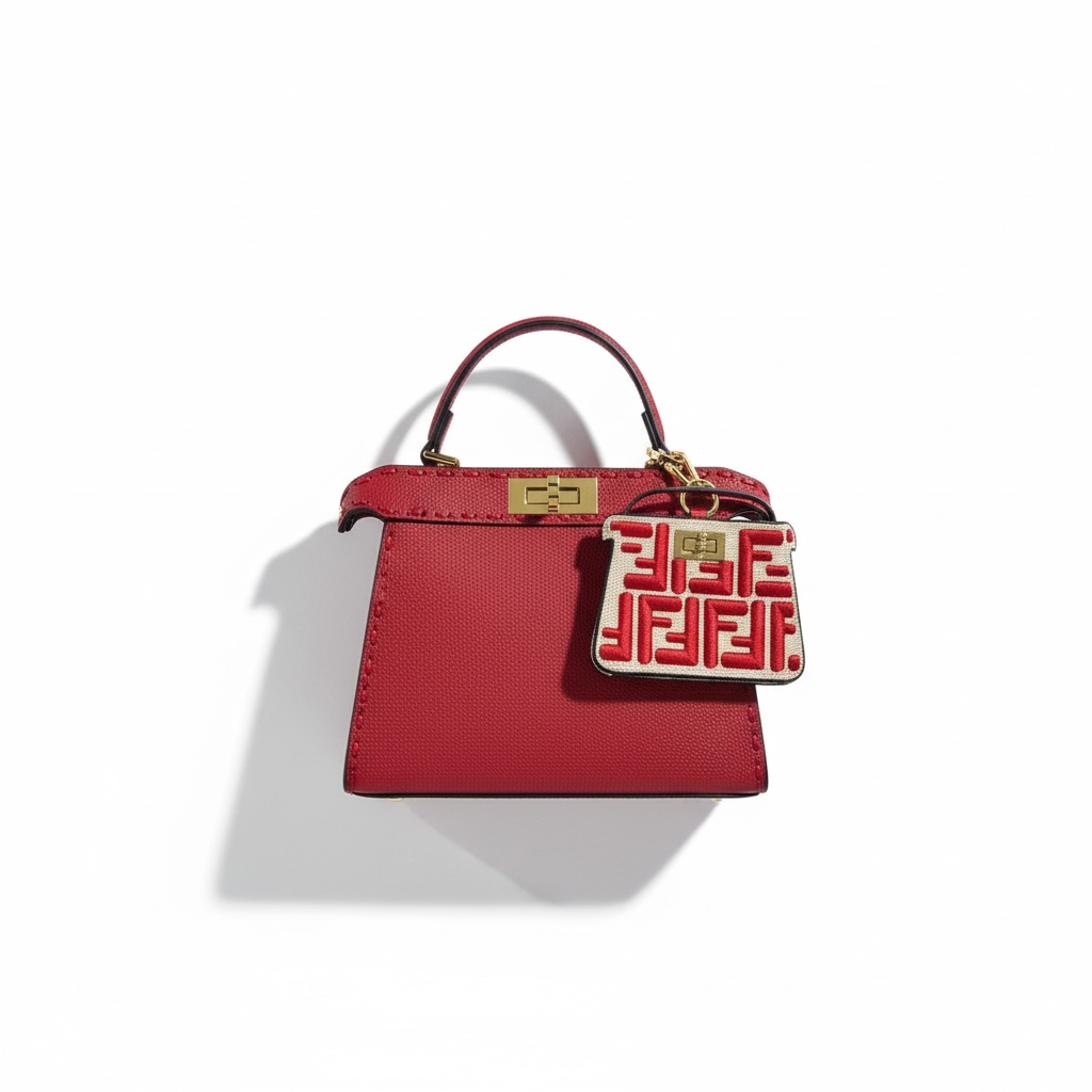 Fendi Peekaboo ISeeU Petite ❤️ with Nano Baguette Charm (Red Edition)