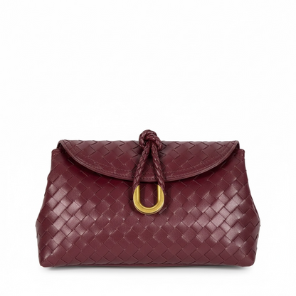 Bottega Veneta Mini Woven Knot Flap Bag – Burgundy (Premium Leather) 🍷✨