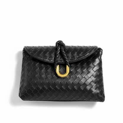 Bottega Veneta-Inspired Knotted Intrecciato Shoulder Bag – Black Luxe Edition 🖤✨
