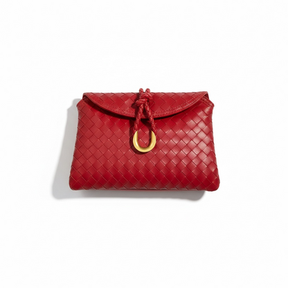 Bottega Veneta Inspired Red Intrecciato Knot Flap Bag – Luxury Woven Leather Shoulder Bag ❤️✨