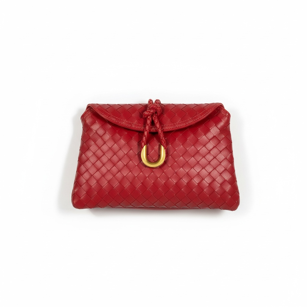 Bottega Veneta Inspired Red Intrecciato Knot Flap Bag – Luxury Woven Leather Shoulder Bag ❤️✨