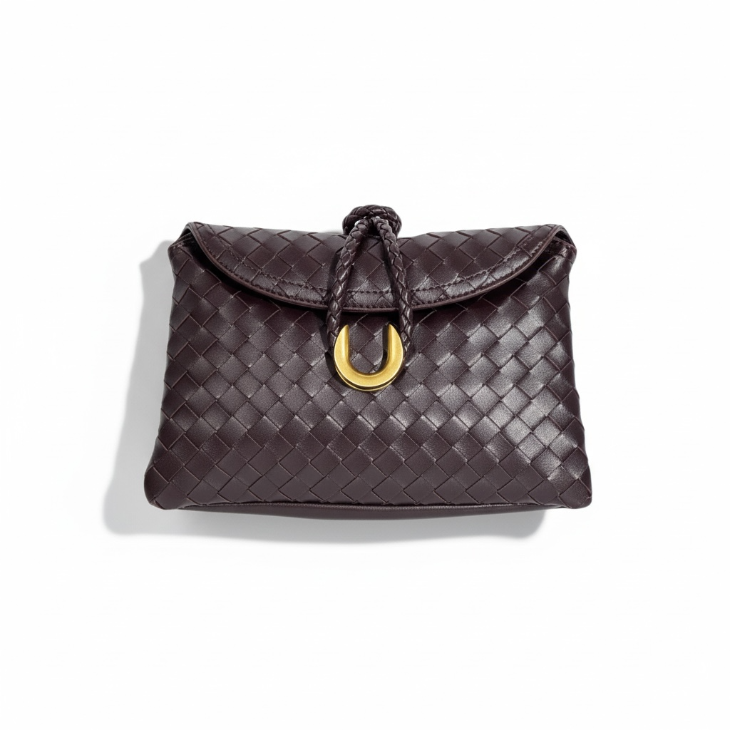 Bottega Veneta Woven Vintage Knot Shoulder Bag – Dark Chocolate Brown 🍫👜