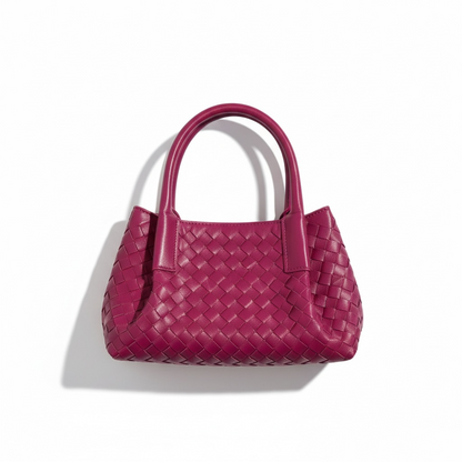 Bottega Veneta Mini Intrecciato Tote – Hot Pink Set ❤️✨ | Woven Leather Bag + Matching Pouch
