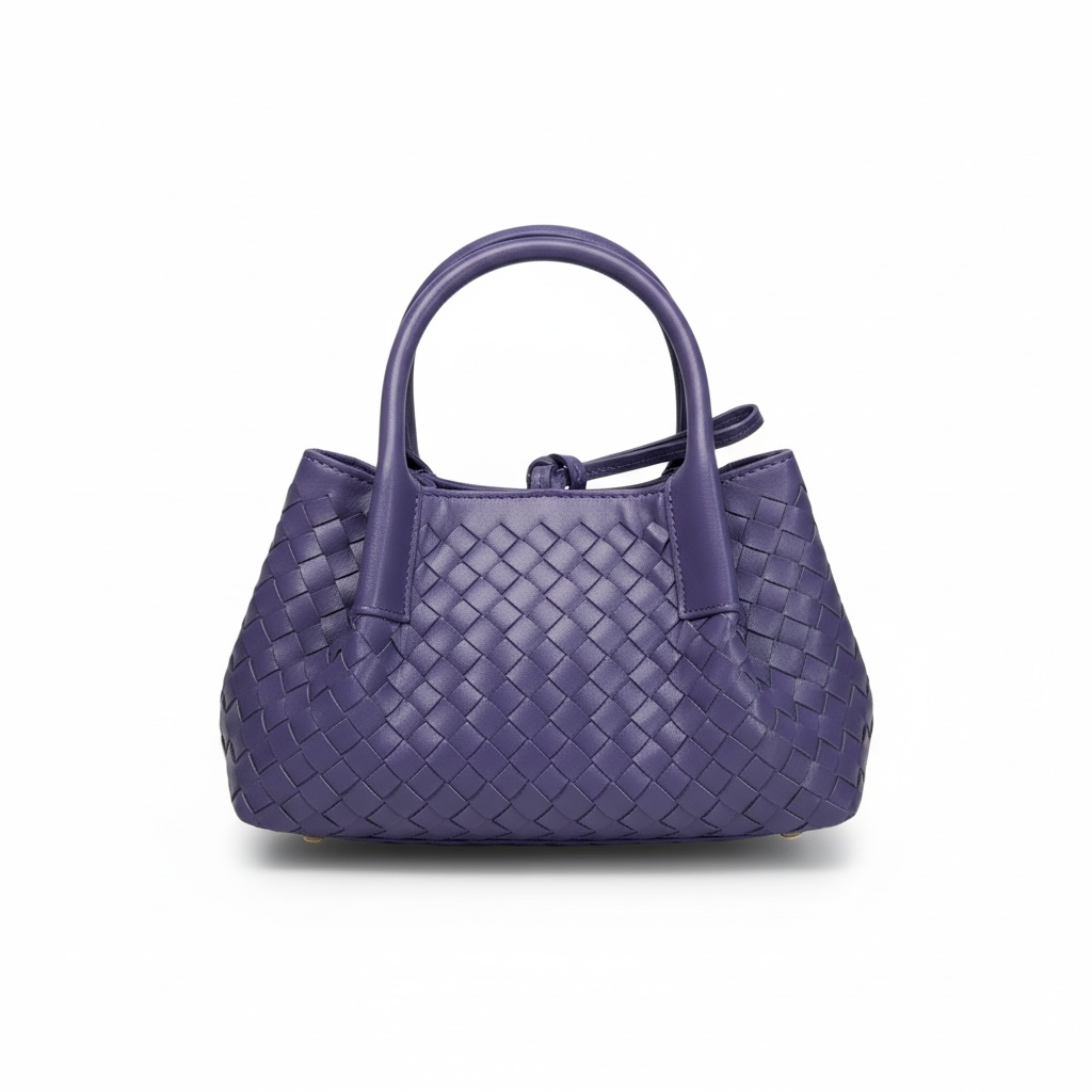 Bottega Veneta Mini Intrecciato Tote – Violet 💜✨ | Woven Leather Bag + Matching Pouch