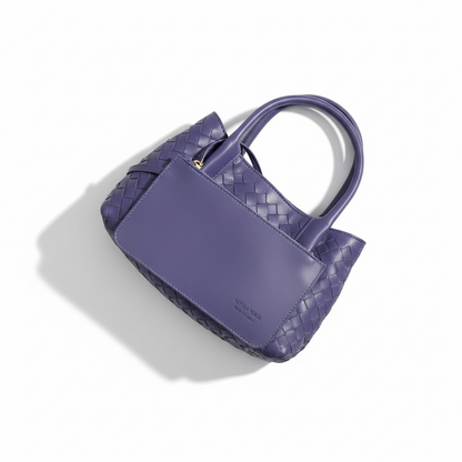 Bottega Veneta Mini Intrecciato Tote – Violet 💜✨ | Woven Leather Bag + Matching Pouch