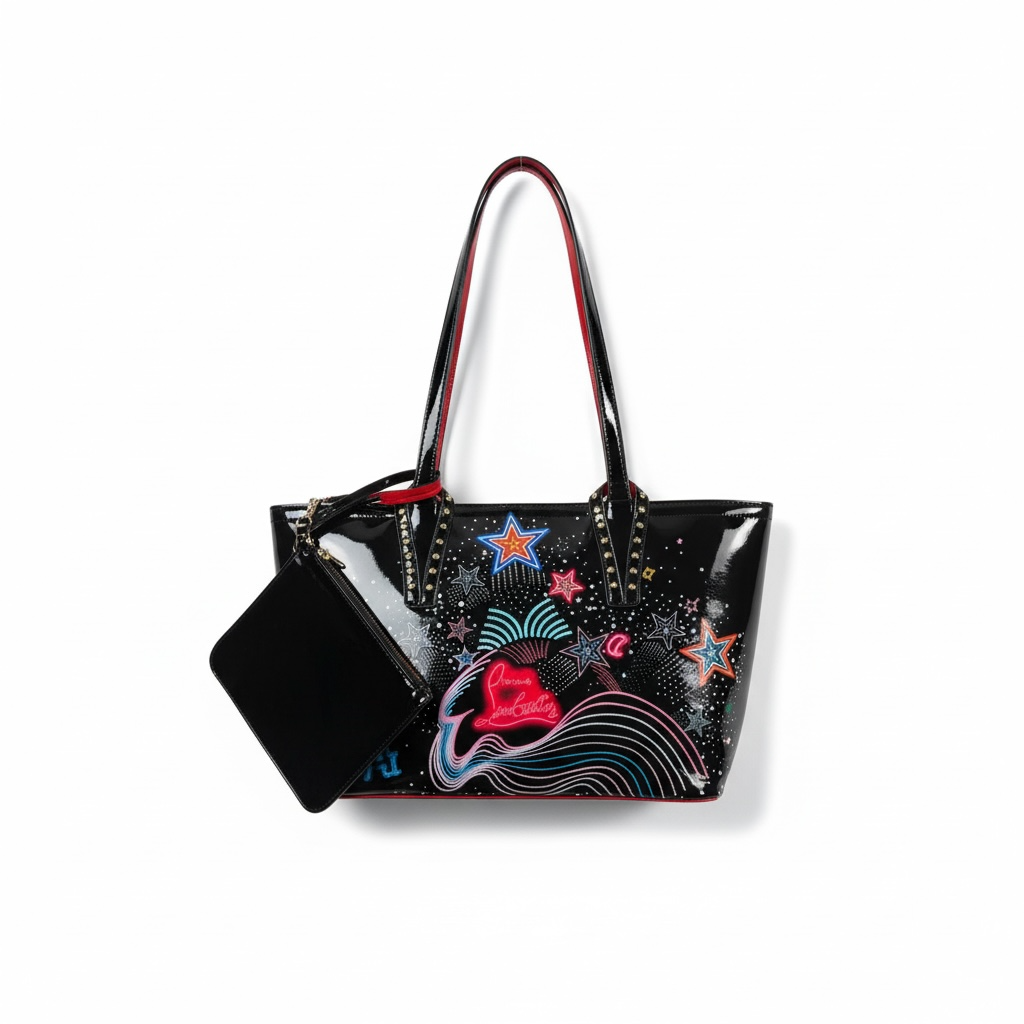 🌈 Christian Louboutin-Inspired “Starburst” Patent Tote 🌈