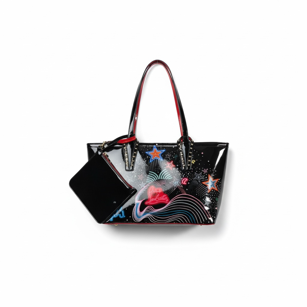 🌈 Christian Louboutin-Inspired “Starburst” Patent Tote 🌈