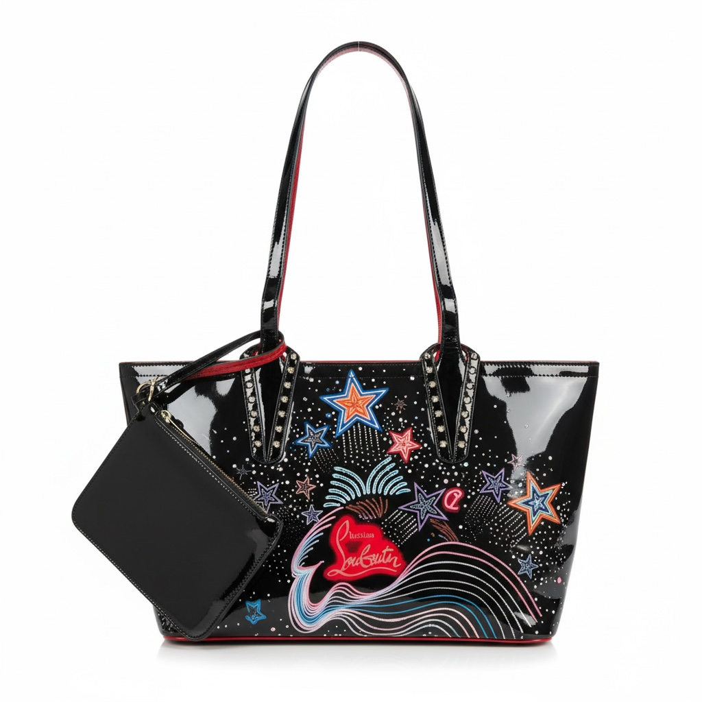🌈 Christian Louboutin-Inspired “Starburst” Patent Tote 🌈