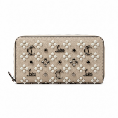 Christian Louboutin White Studded Wallet – Chic Luxury with Signature Edge