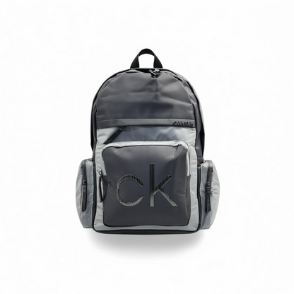 Calvin Klein Grey Nylon Backpack with USB Port 🔌 | Modern CK Design