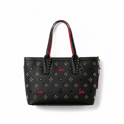 Christian Louboutin Cabata Studded Black Tote Bag with Pouch 🖤✨👠