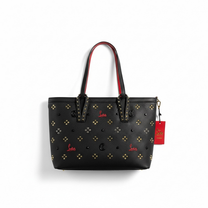 Christian Louboutin Cabata Studded Black Tote Bag with Pouch 🖤✨👠