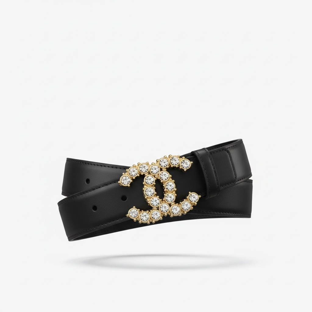 Chanel CC Pearl & Crystal Double Buckle Belt ✨🖤