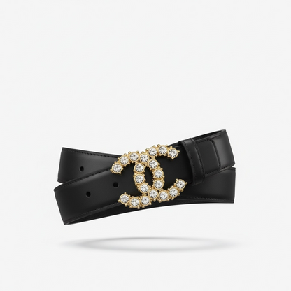 Chanel CC Pearl & Crystal Double Buckle Belt ✨🖤