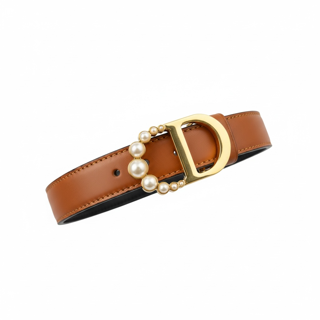 Dior Pearl CD Buckle Reversible Leather Belt 🤎✨