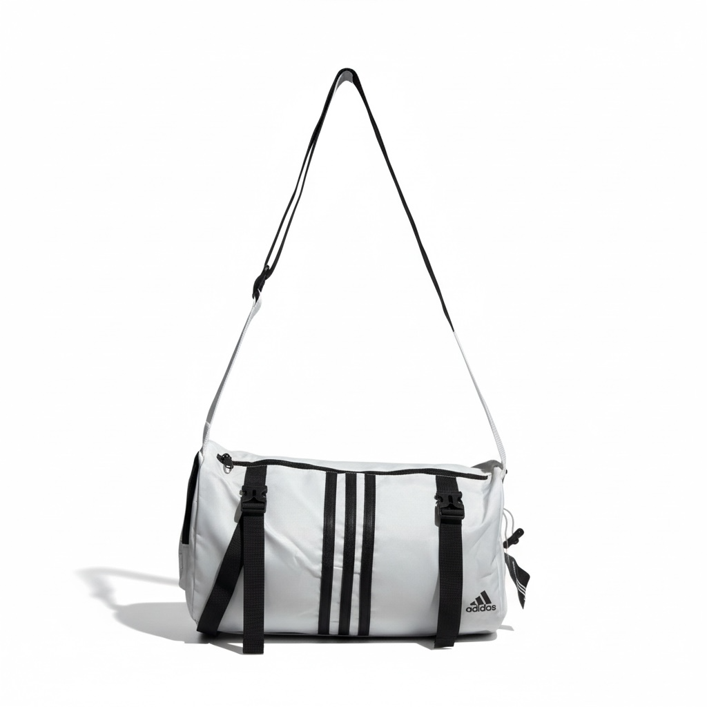 🔥 Adidas 3-Stripes Large Sport Duffel – White & Black Utility Bag