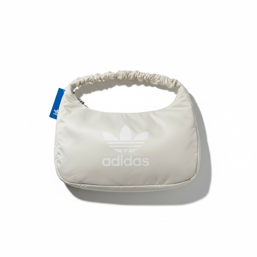 ✨ Adidas Originals Ruched Shoulder Bag – Off-White Minimal Edition