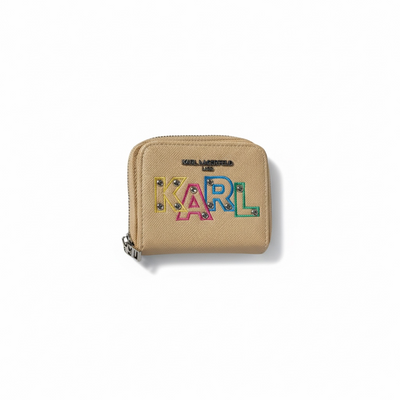 Karl Lagerfeld Beige Wallet – Multicolor KARL Embroidered Logo