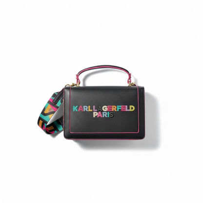 Karl Lagerfeld Rainbow Logo Crossbody Bag – Bold & Chic 🖤🌈
