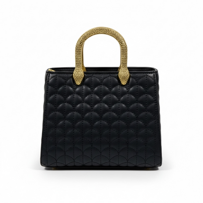 BVLGARI Black Quilted Handbag with Gold Serpent Handles – Luxury Iconic Design 🖤✨