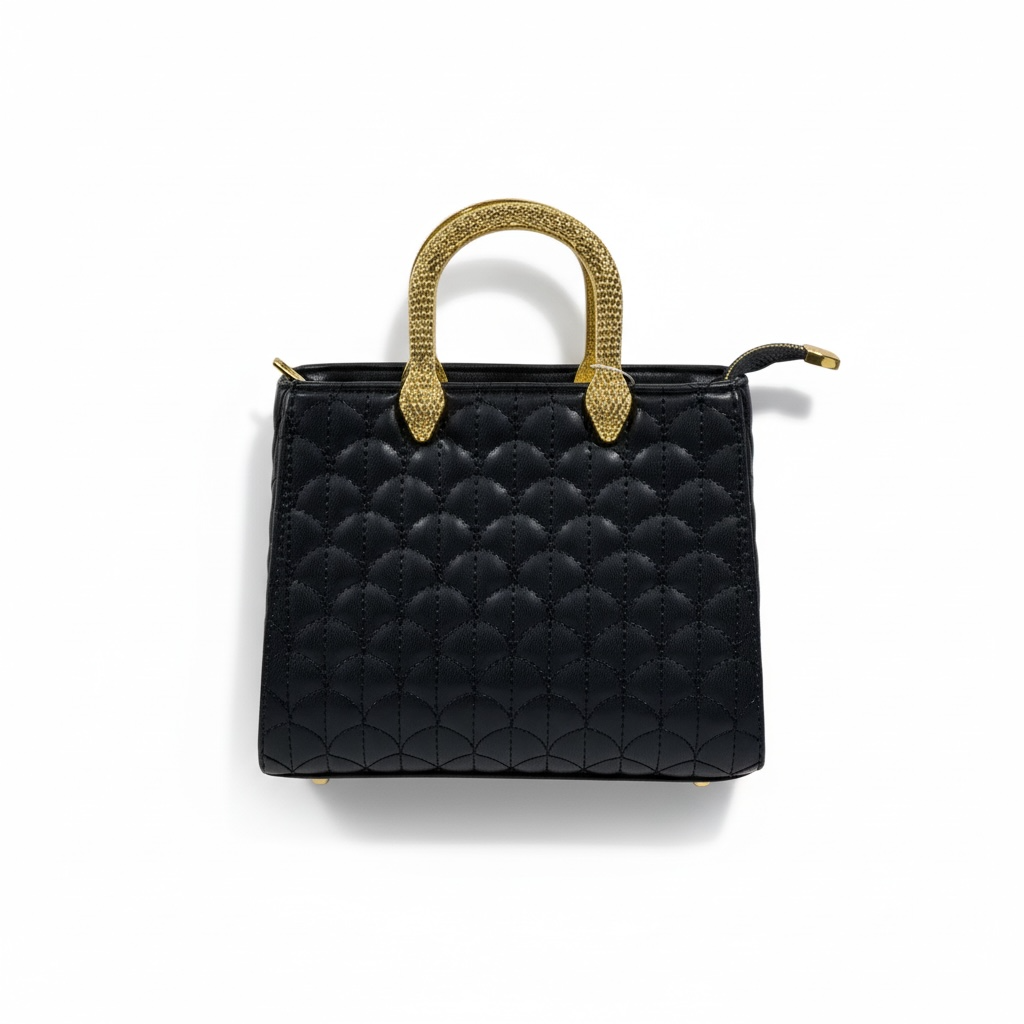BVLGARI Black Quilted Handbag with Gold Serpent Handles – Luxury Iconic Design 🖤✨