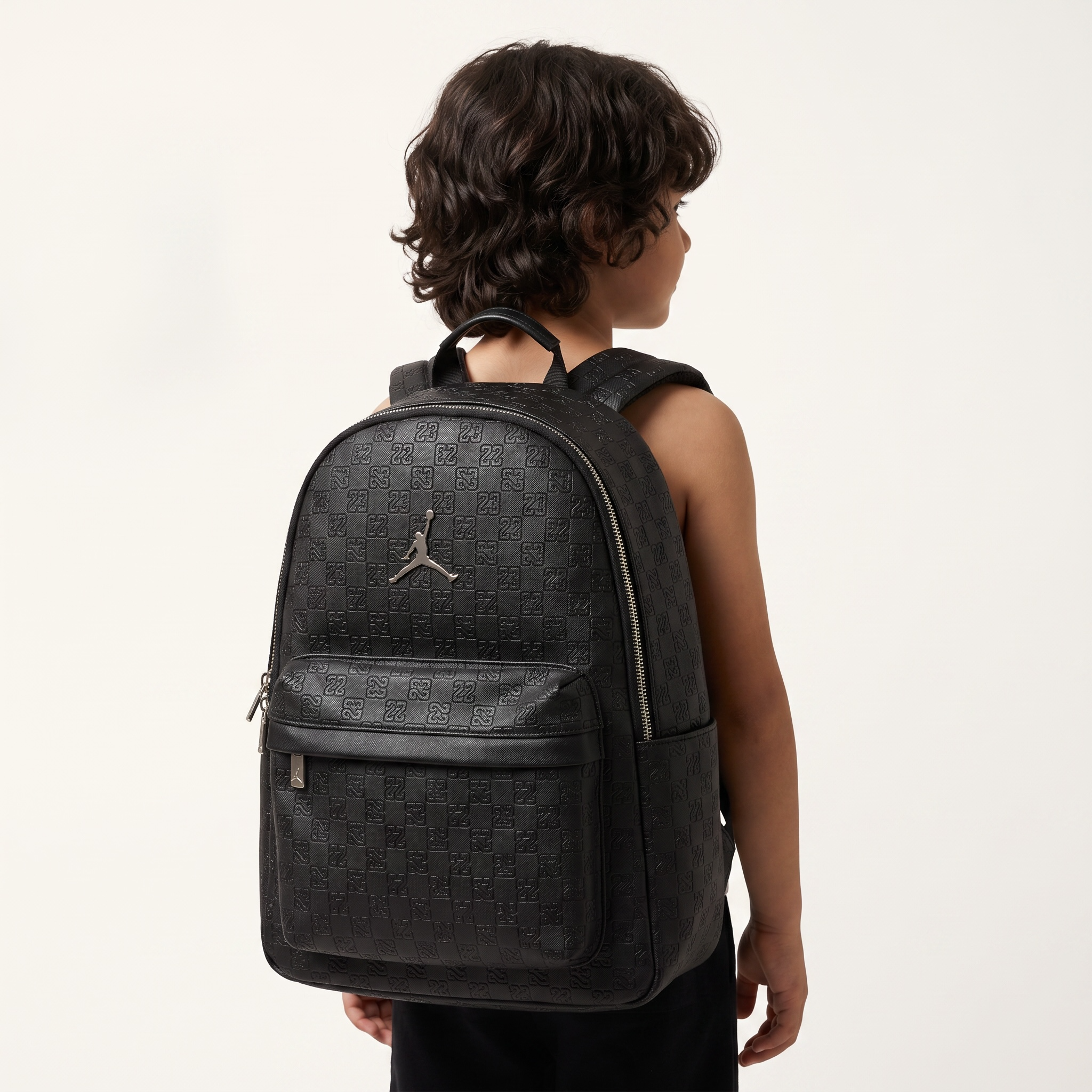Jordan Luxe Monogram Backpack 🎒🖤 Premium Black Edition
