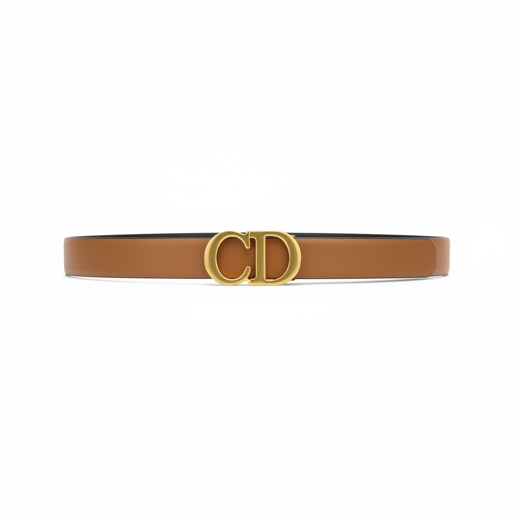 Dior Tan Leather Belt 🤎 | 125cm | Gold CD Buckle + Box