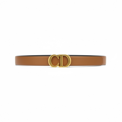 Dior Tan Leather Belt 🤎 | 125cm | Gold CD Buckle + Box