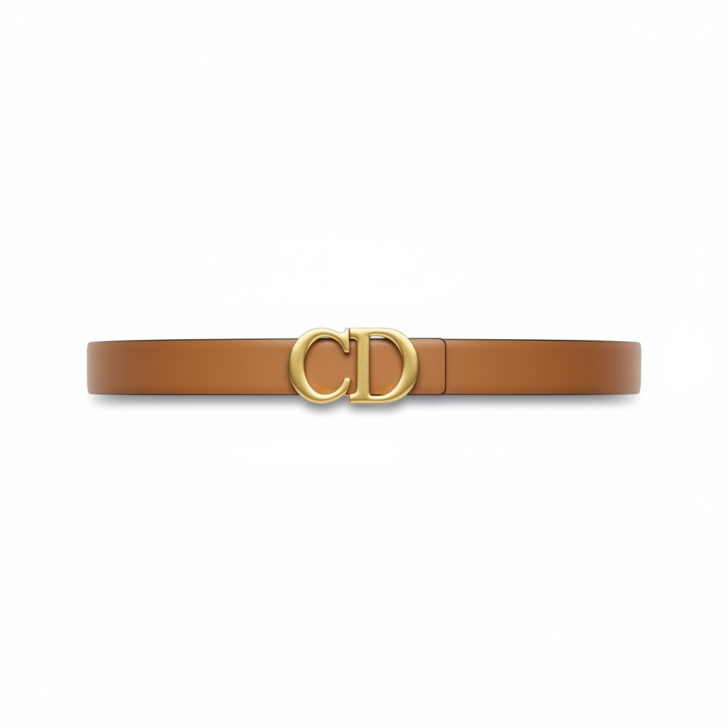 Dior Tan Leather Belt 🤎 | 125cm | Gold CD Buckle + Box
