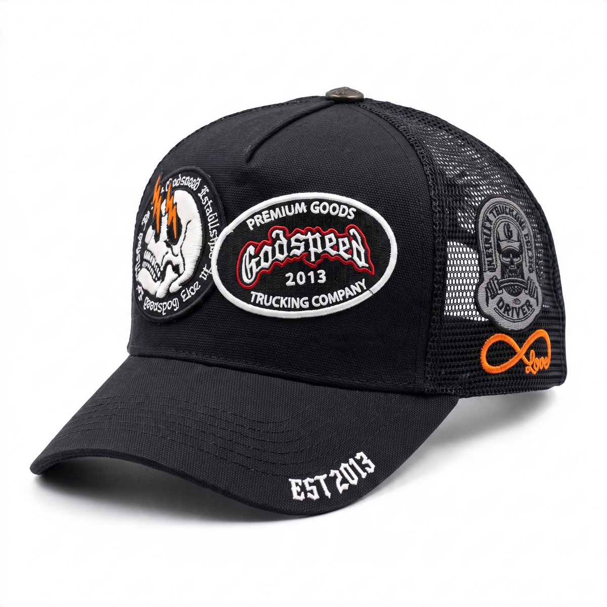 Godspeed Trucker Cap – Black Patch Mesh Baseball