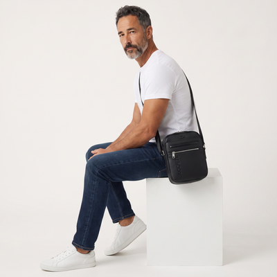 Lacoste Urban Black Crossbody Bag 🐊✨ Premium Everyday Messenger