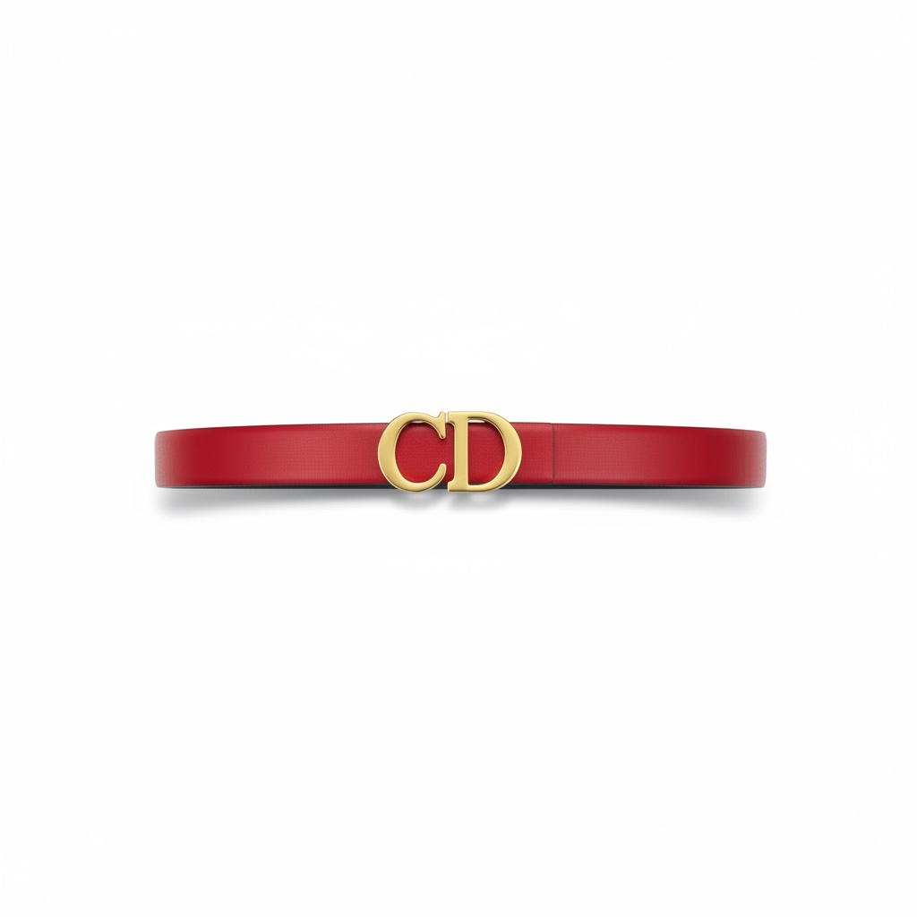 Dior Red Leather Belt ❤️ | 125cm | Gold CD Buckle + Box