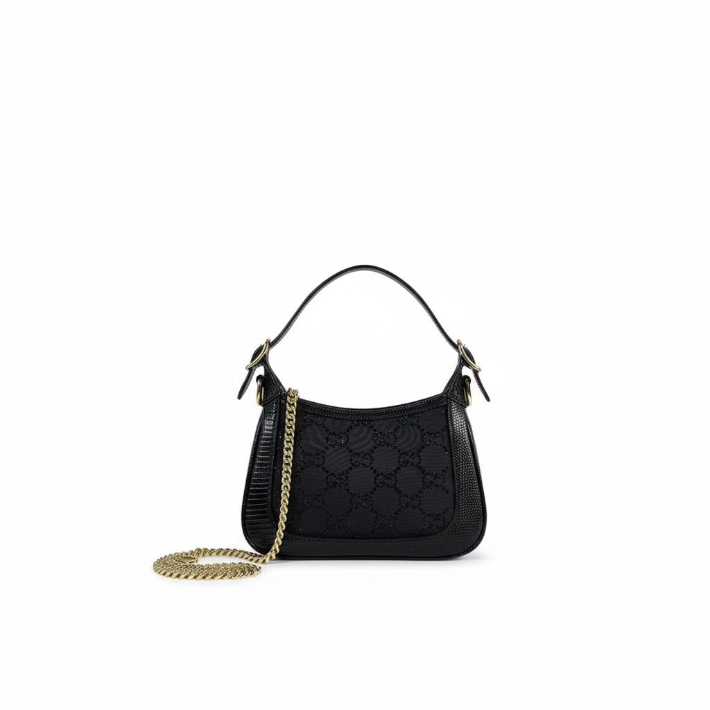 🖤 Gucci Black Horsebit Shoulder Bag – Timeless Elegance