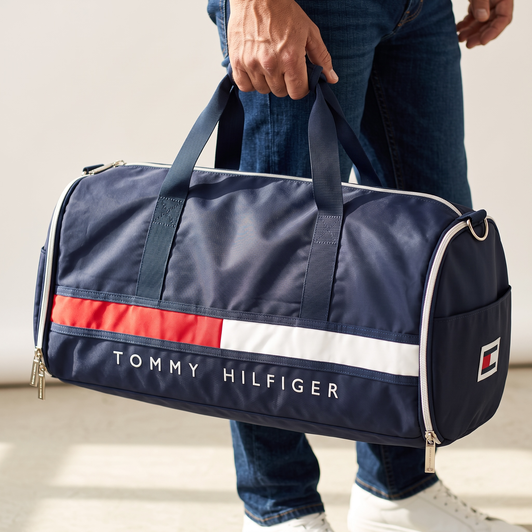 Tommy Hilfiger Premium Navy Travel Duffel Bag – Stylish Gym & Weekend Bag ✈️👜