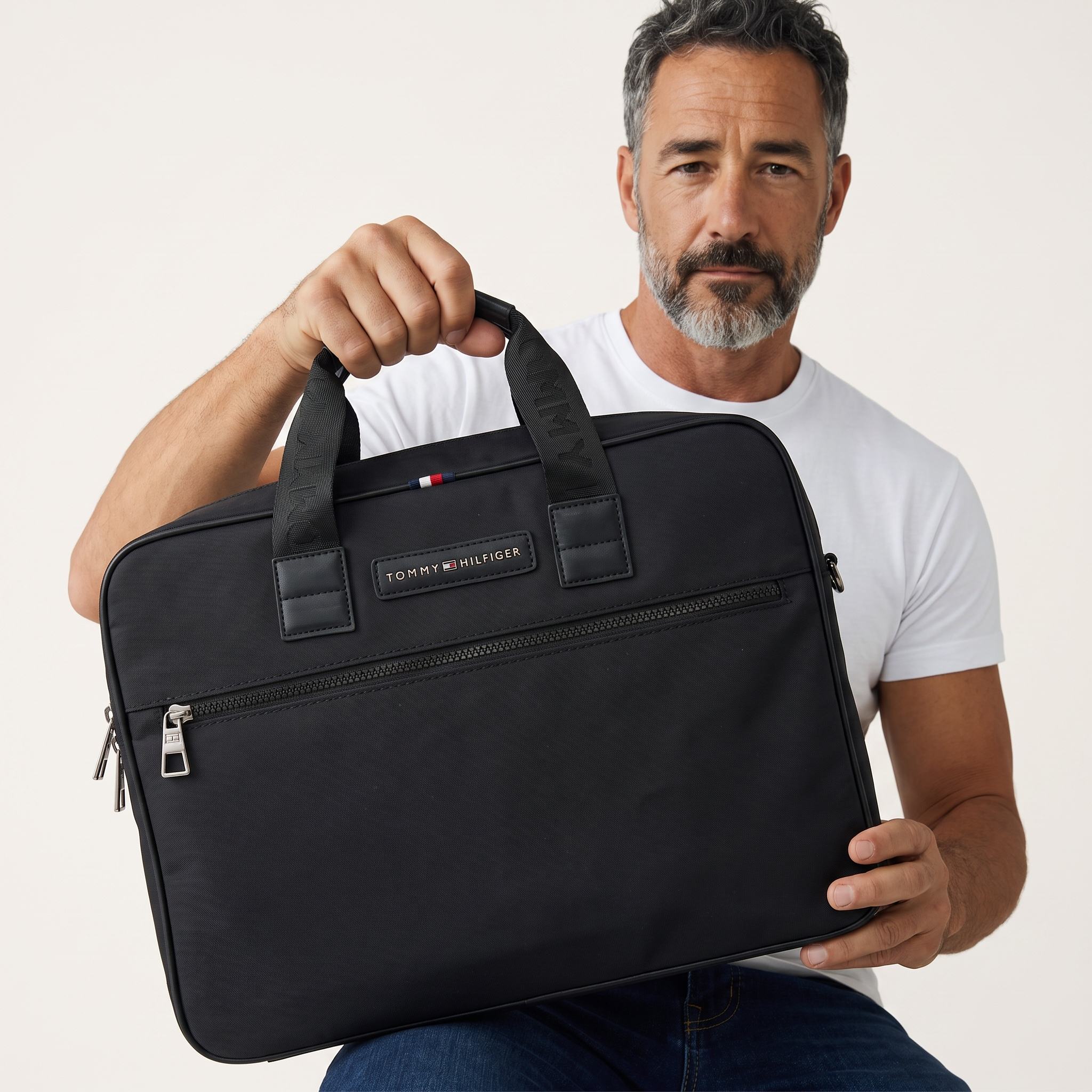 Tommy Hilfiger Black Business Bag 🖤 | Elegant Laptop Briefcase