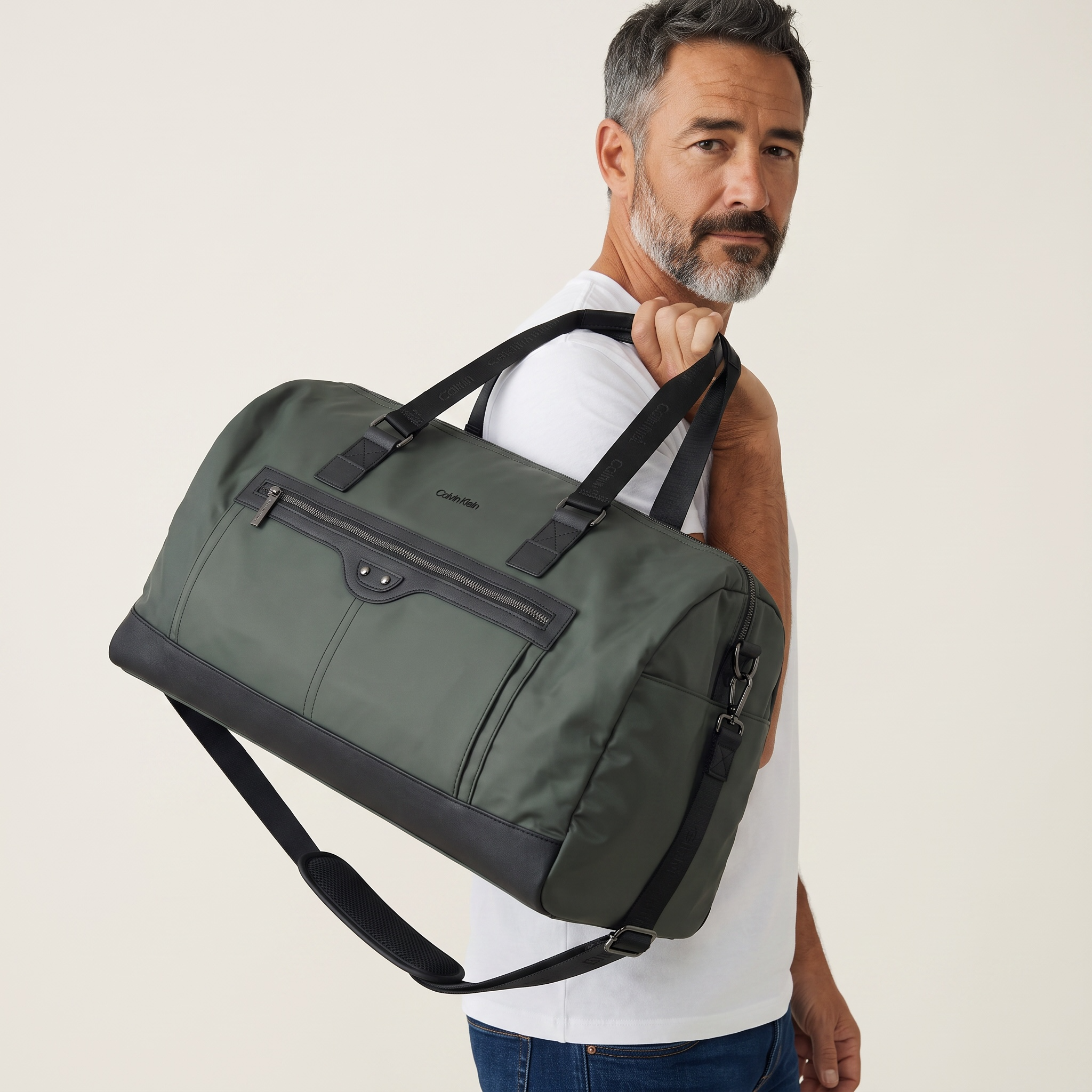 Calvin Klein Premium Weekender Duffel Bag – Olive Edition 🧳✨
