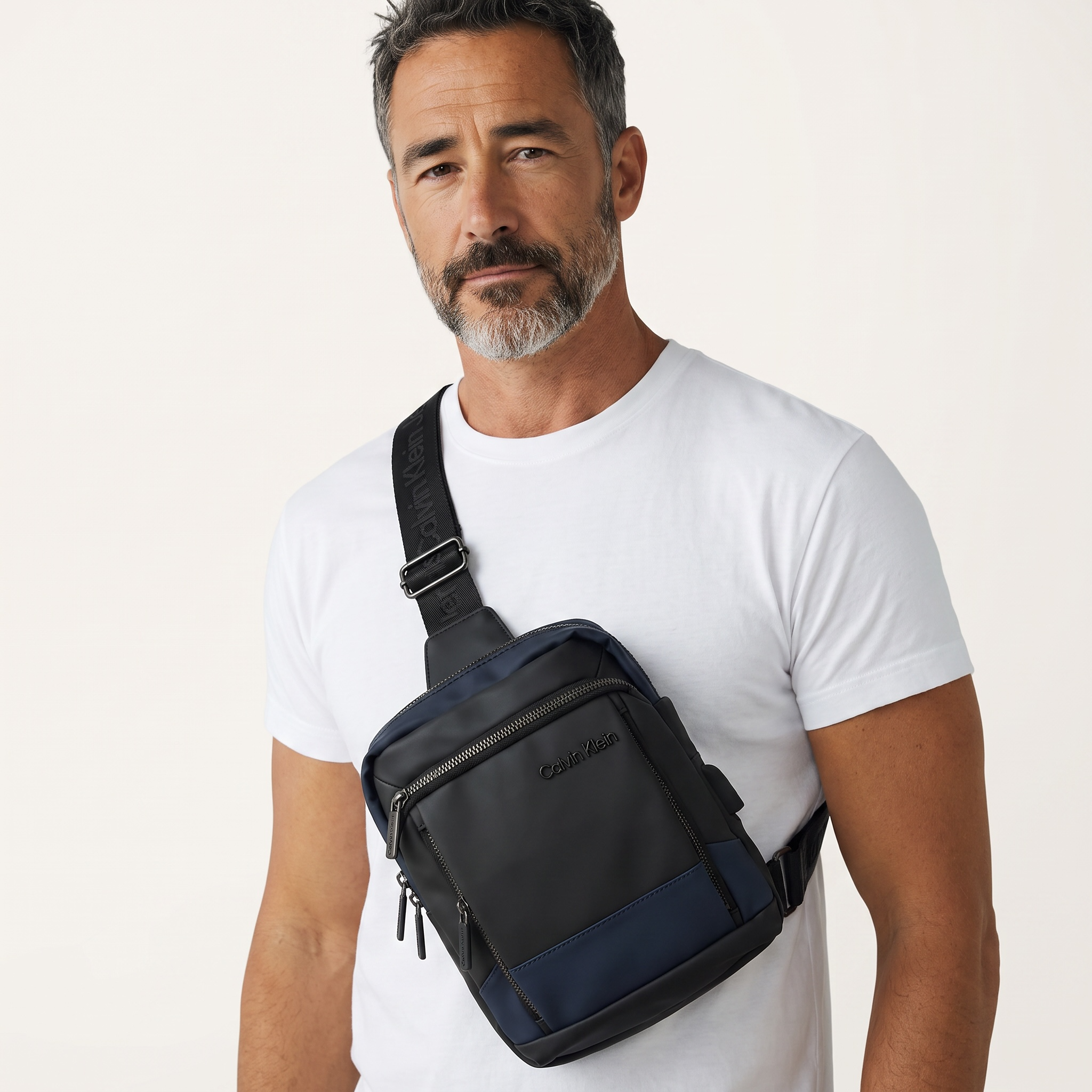 🖤 Calvin Klein Jeans Two-Tone Vertical Crossbody – Street-Ready & Sleek 🎒✨