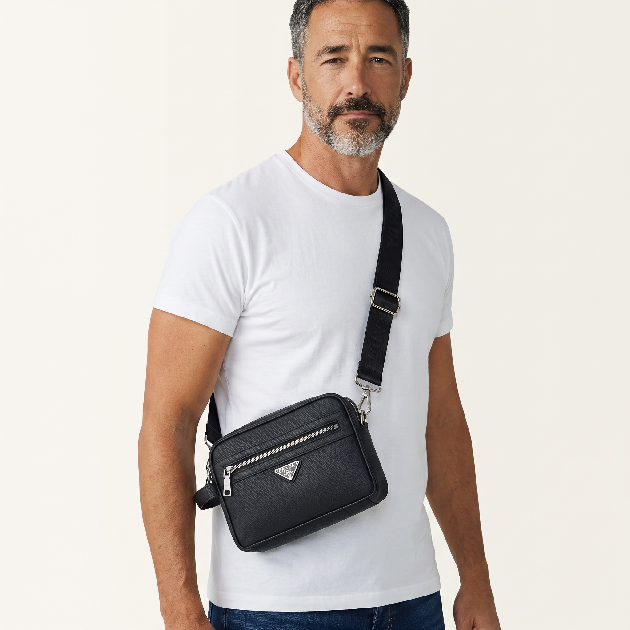 Prada Black Leather Toiletry Bag 🖤✨ | Luxury Travel Wash Pouch
