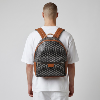 Goyard Black Monogram Backpack with Brown Trim 🎒🖤🤎 | Refined Luxury Essential ✨🔥