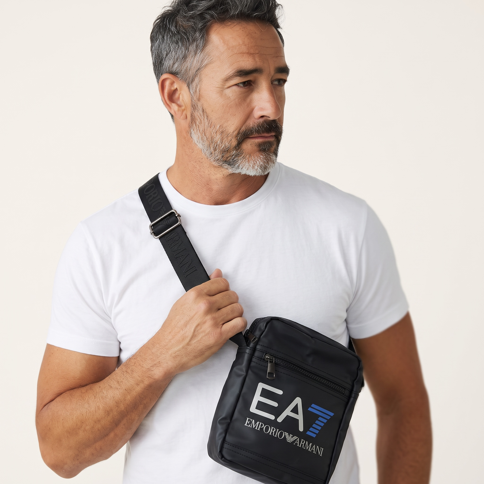 🖤 Emporio Armani EA7 blue Stripe Crossbody Bag – Sleek & Sporty 🌟