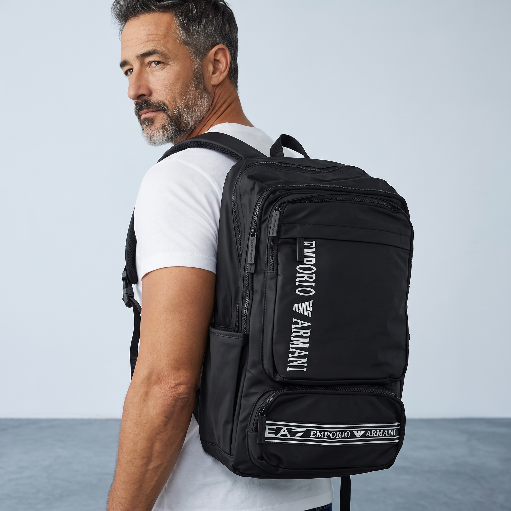 Emporio Armani EA7 Black Backpack 🎒 | Luxury Sporty Designer Bag for Everyday Style
