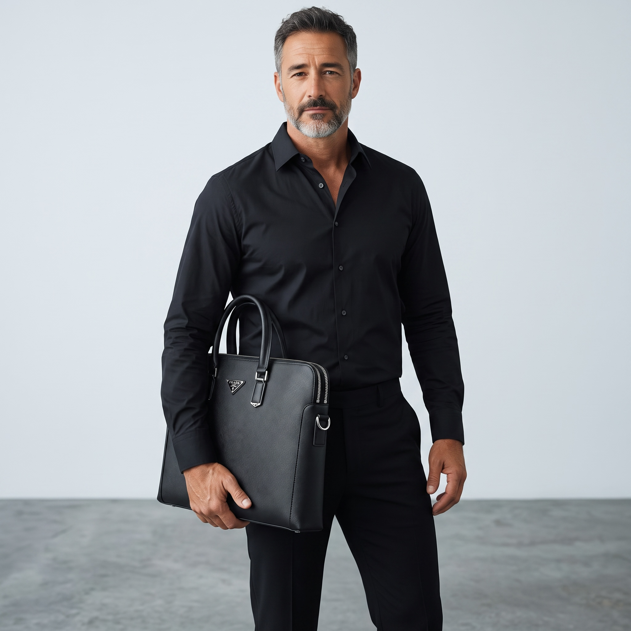 Prada Saffiano Leather Briefcase – Black Luxury Business Bag 💼🖤 | Executive Collection