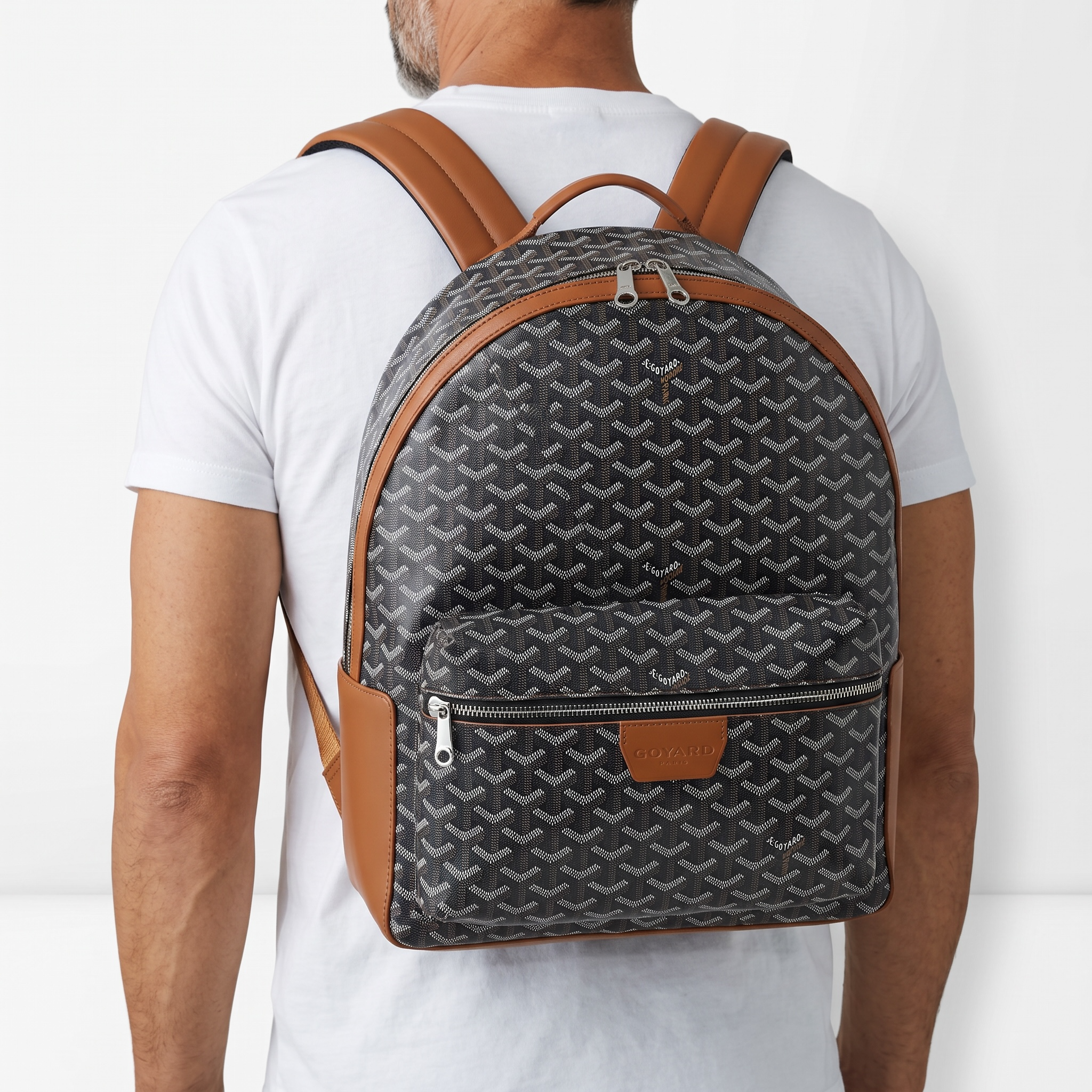 Goyard Black Monogram Backpack with Brown Trim 🎒🖤🤎 | Refined Luxury Essential ✨🔥