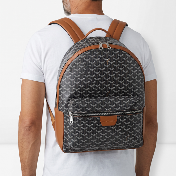 Goyard Black Monogram Backpack with Brown Trim 🎒🖤🤎 | Refined Luxury Essential ✨🔥
