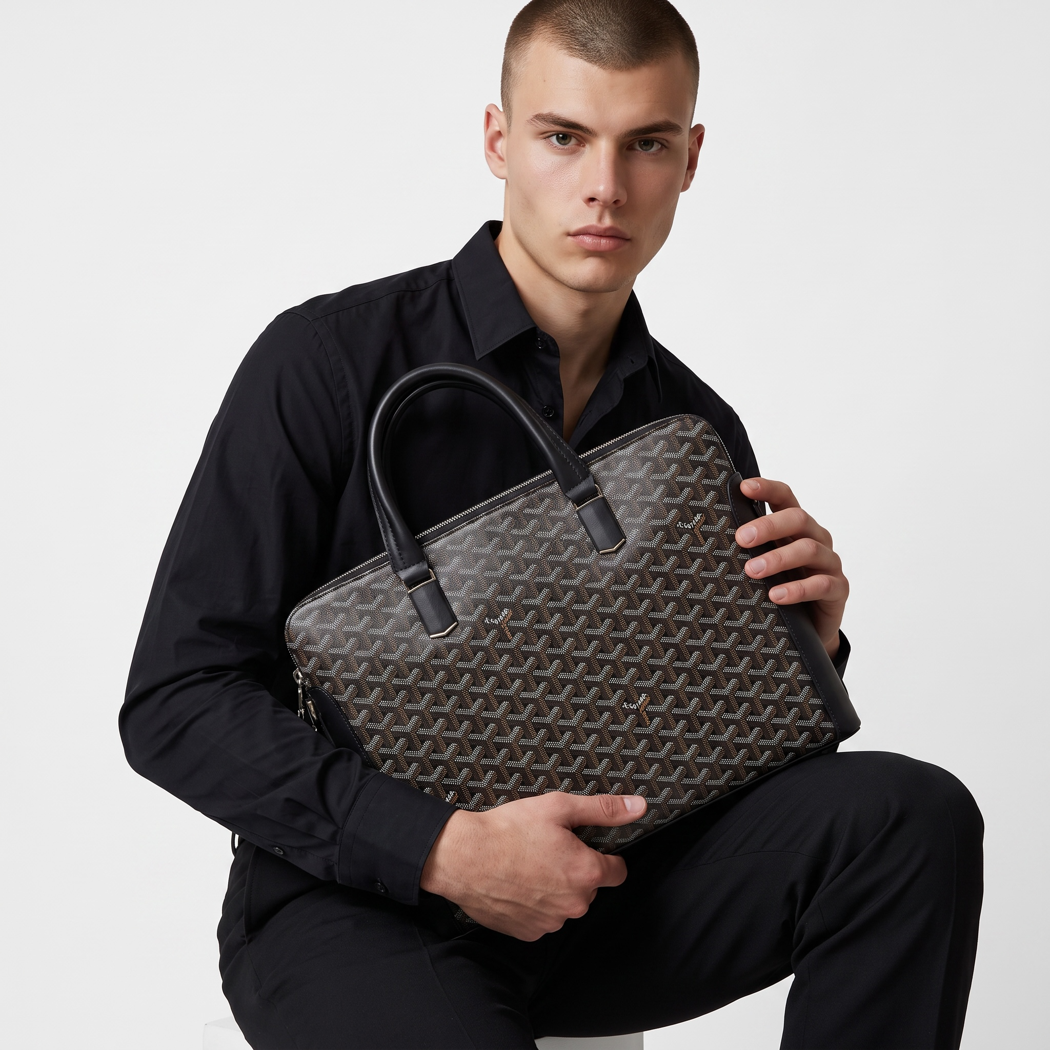 Goyard Black & Brown Monogram Briefcase 🖤🤎💼 | Executive Luxury Statement ✨🔥