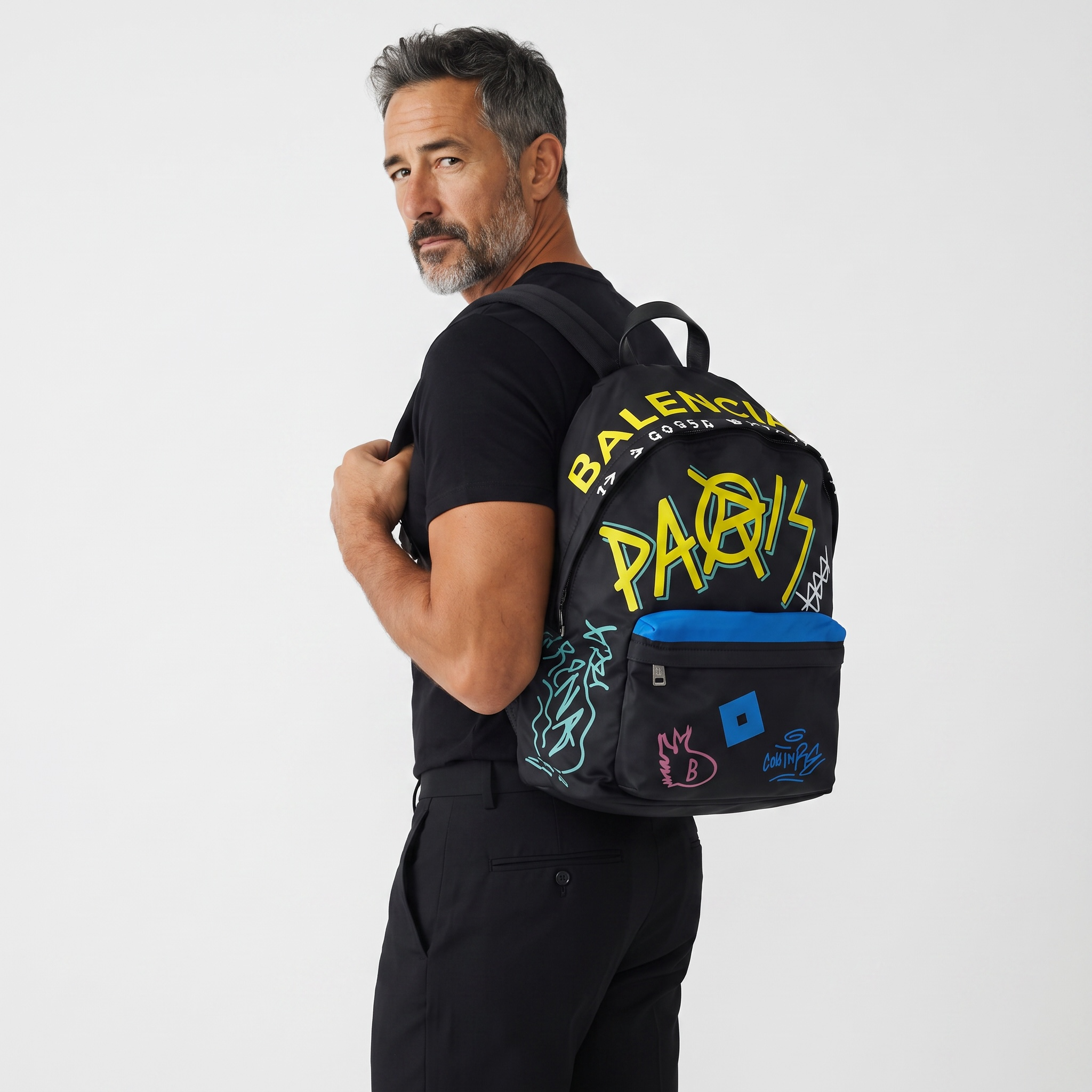 Balenciaga Graffiti Paris Multicolor Backpack