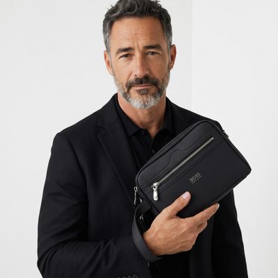 🖤 BOSS Black Premium Crossbody Pouch – Sleek Modern Essential