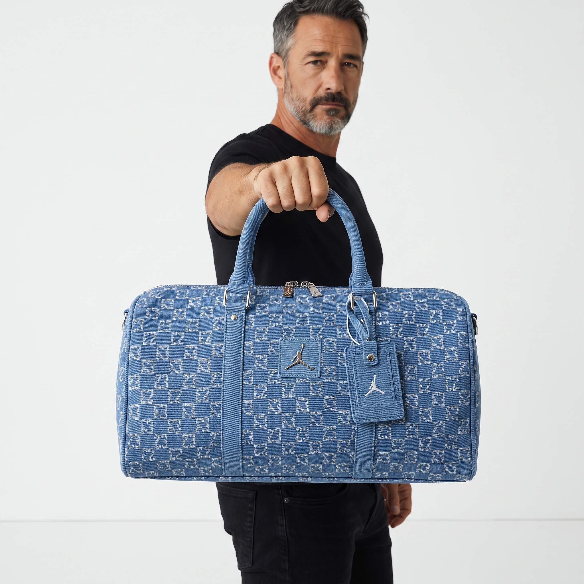 Jordan Signature Travel Duffle Bag 🧳💙 Denim Blue Edition