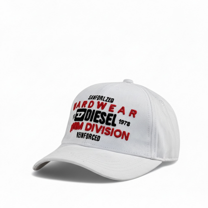 ⚪ Diesel White Cap with Hardwear Denim Division Embroidery | Streetwear Unisex Ha