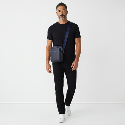 Lacoste Navy Check Crossbody Bag – Premium Messenger Shoulder Bag 🐊💙✨